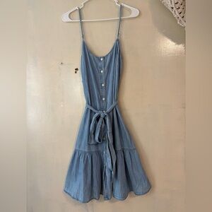 NEW GAP tiered tank dress button down tie waist ruffle size S cottagecore farm